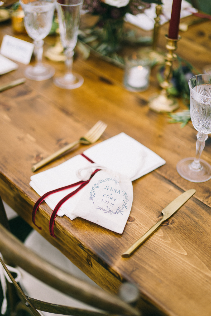 Backyard Brunch wedding with fall palette in Dayton Maine