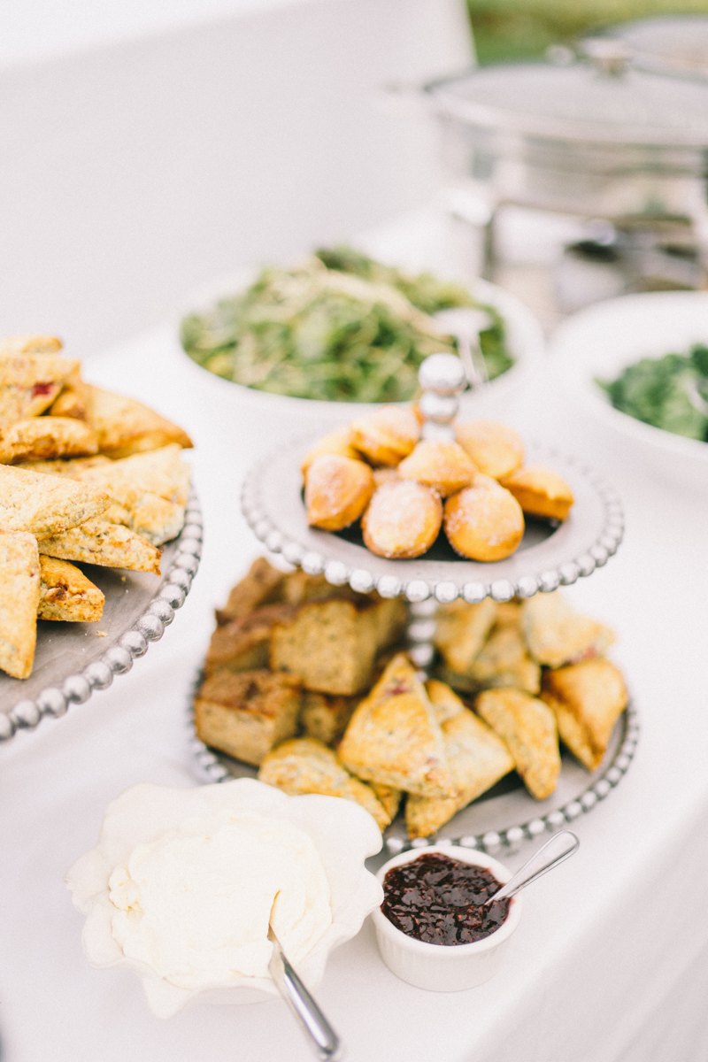 Backyard Brunch wedding with fall palette in Dayton Maine