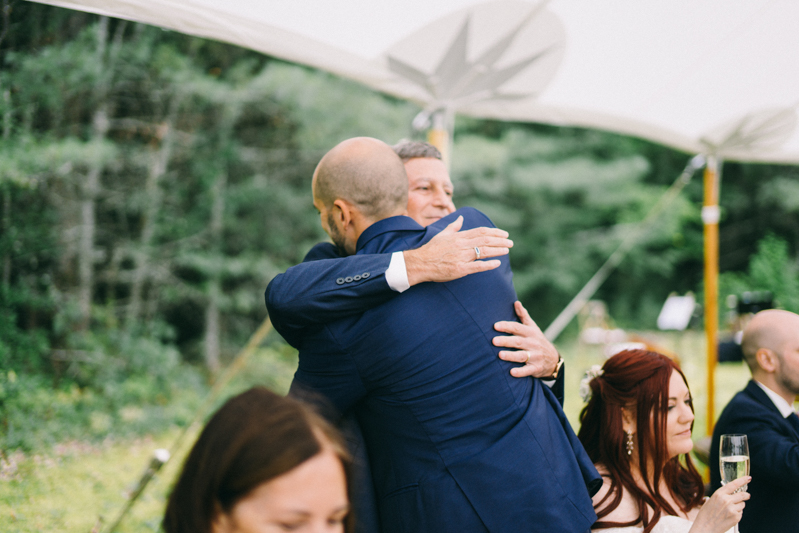 backyard intimate wedding with fall colors in dayton maine