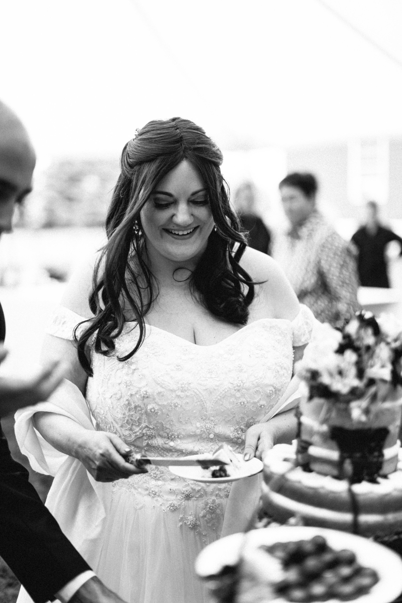 backyard intimate wedding with fall colors in dayton maine