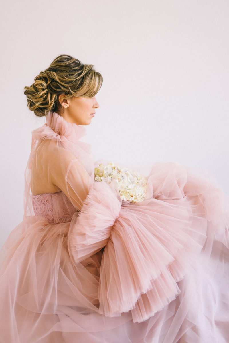 couture wedding fashion blush tulle 