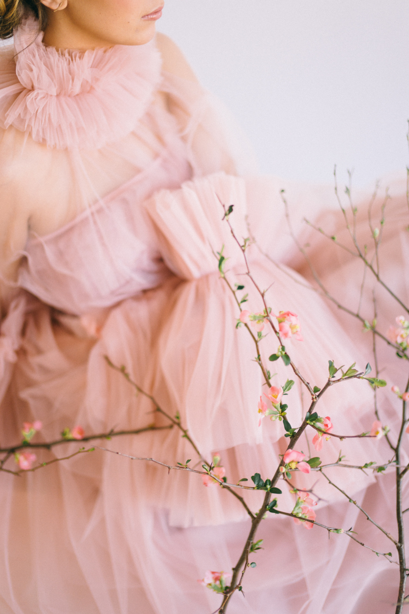 couture wedding fashion blush tulle 