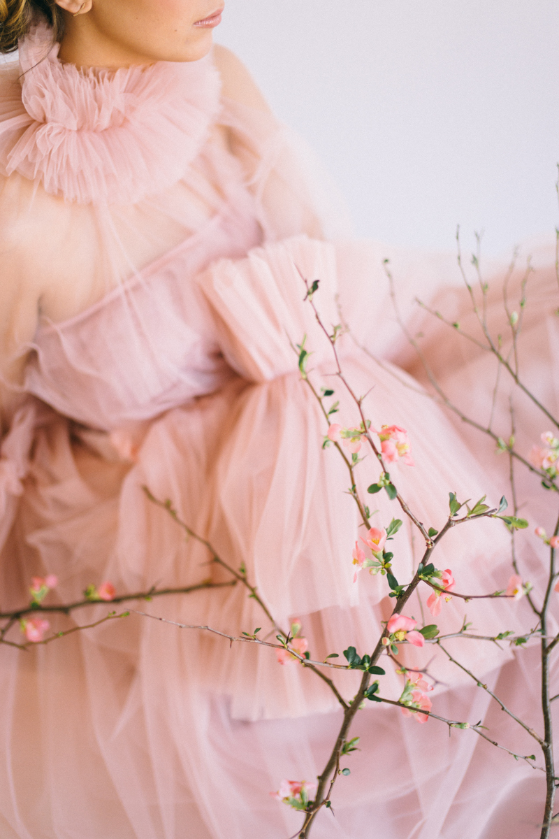 couture wedding fashion blush tulle 