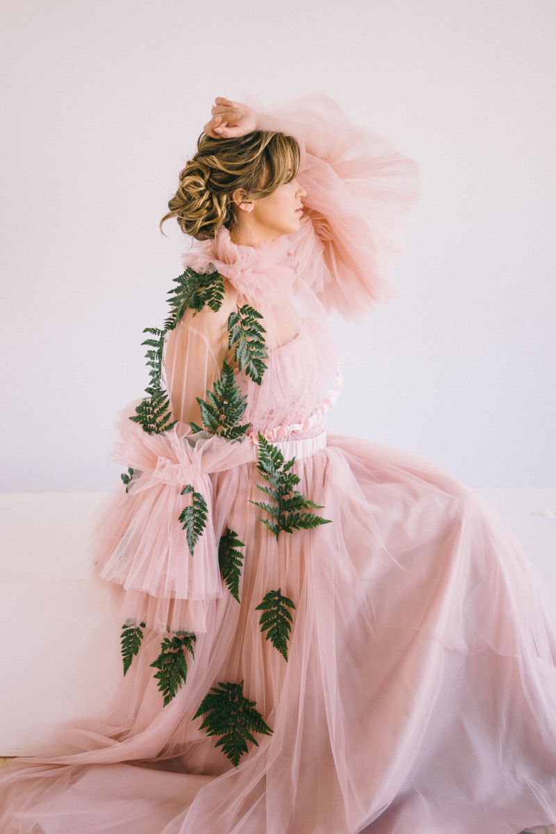 couture wedding fashion blush tulle 