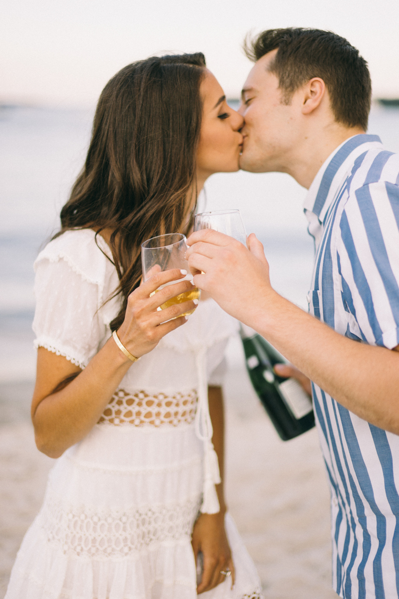 sunset beach engagement golden hour destination wedding photographer