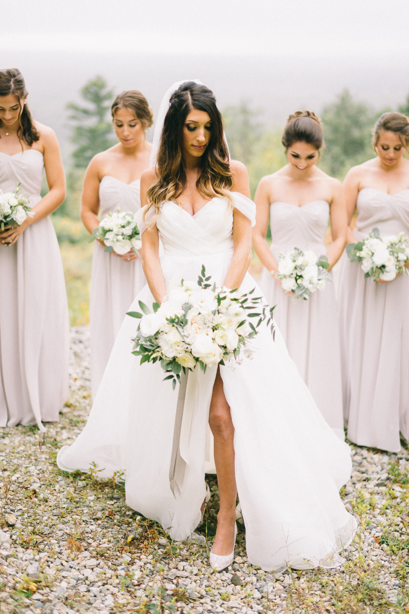 foggy maine wedding in the mountains