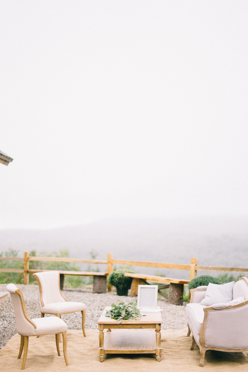 foggy maine wedding in the mountains