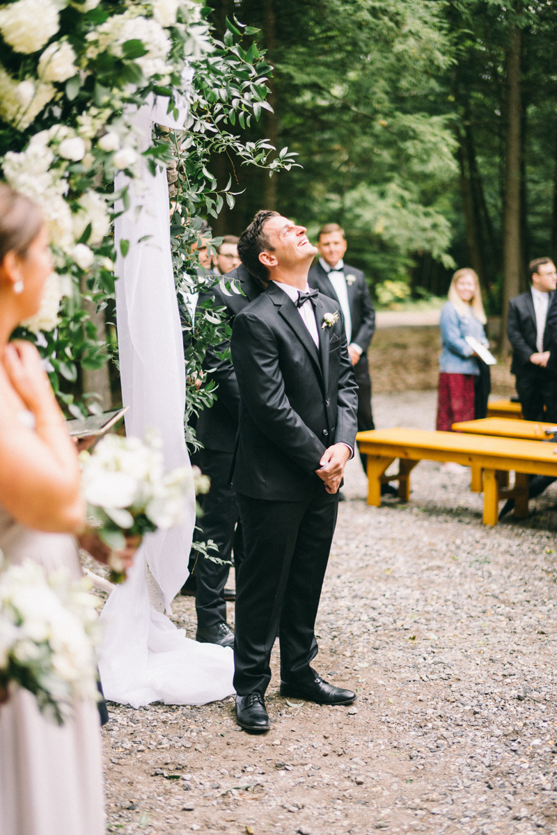 foggy maine wedding in the mountains