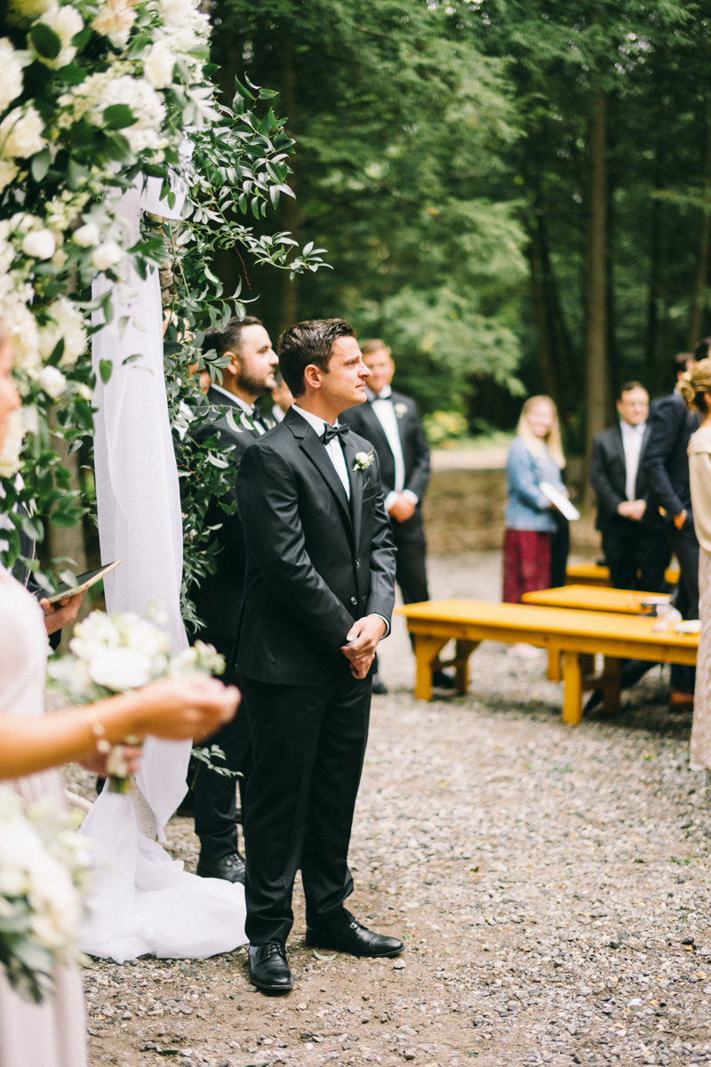 foggy maine wedding in the mountains