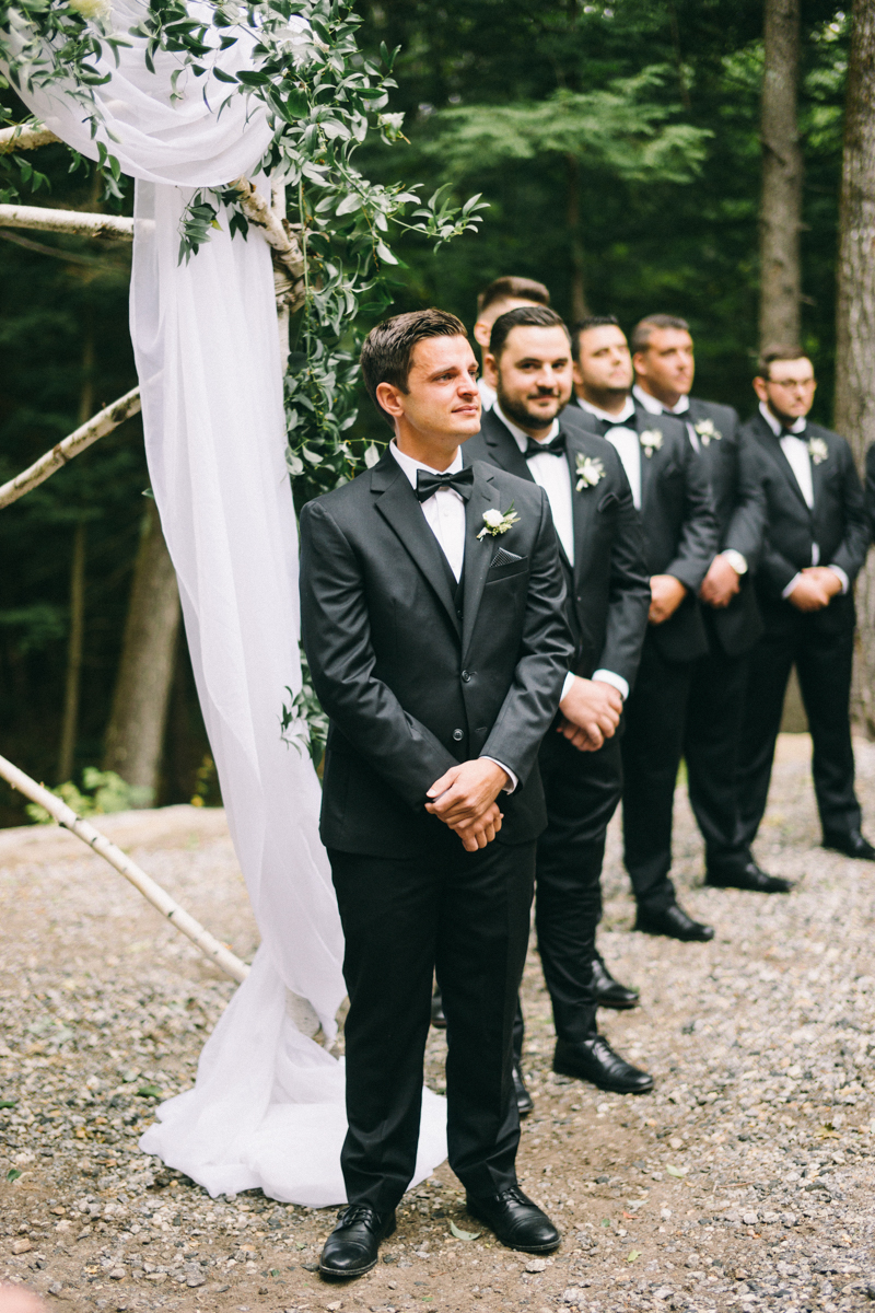 foggy maine wedding in the mountains