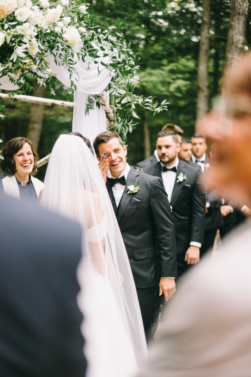 foggy maine wedding in the mountains