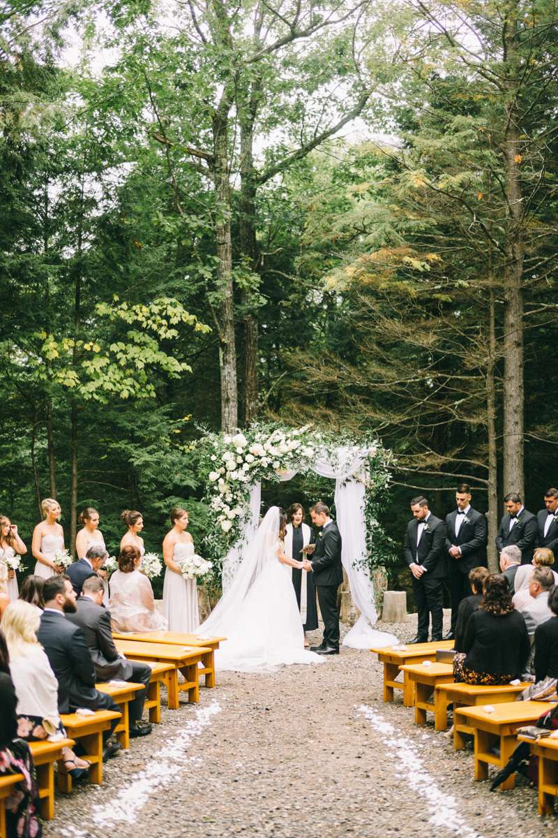 foggy maine wedding in the mountains