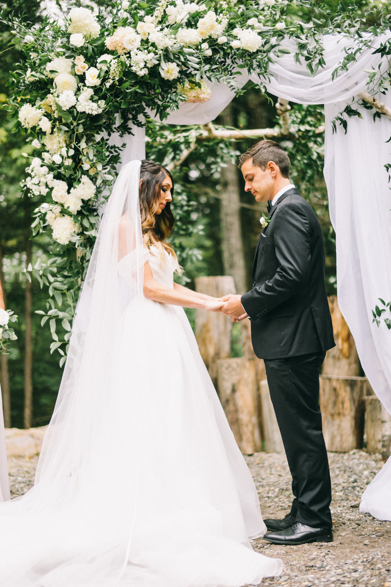 foggy maine wedding in the mountains