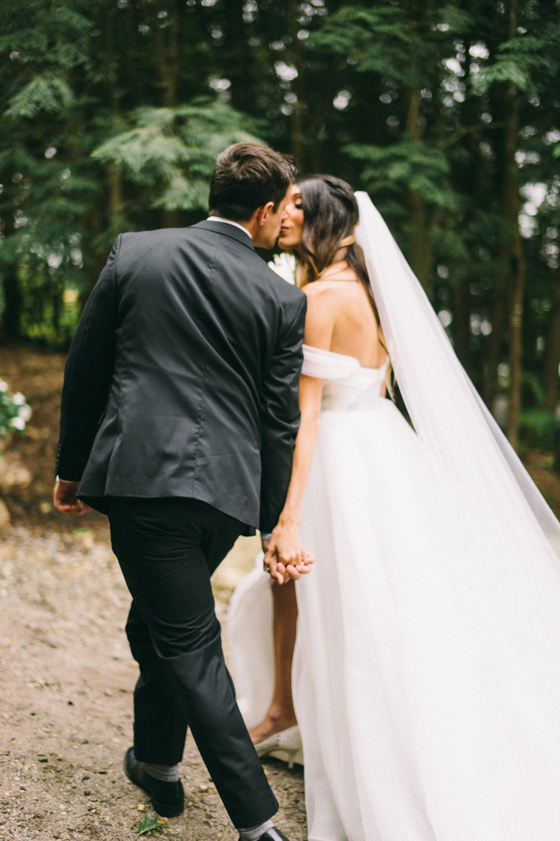 foggy maine wedding in the mountains