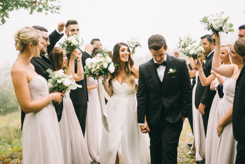 foggy maine wedding in the mountains