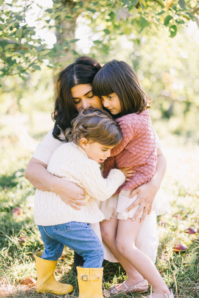 apple picking family portrait session maine