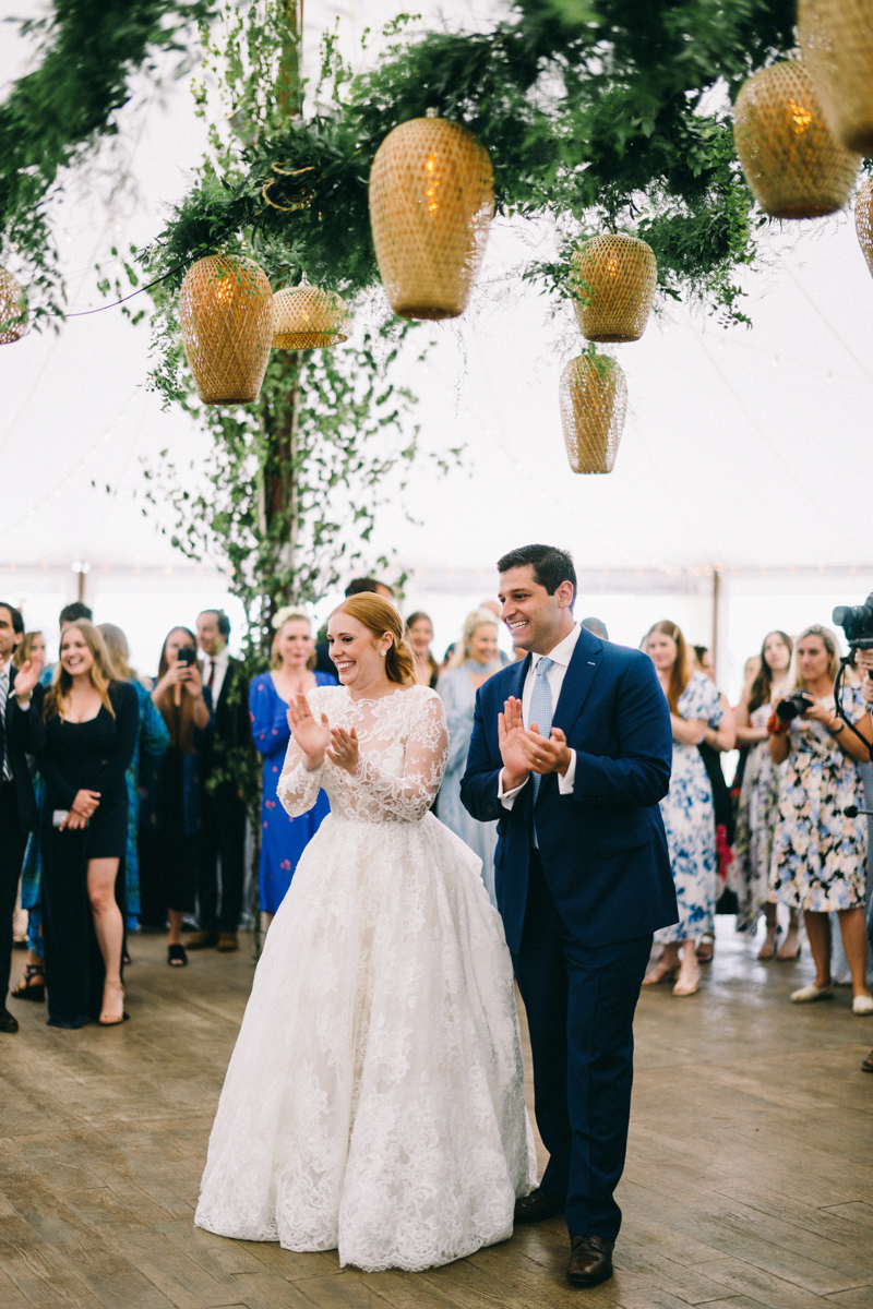 rattan chandeliers maine wedding