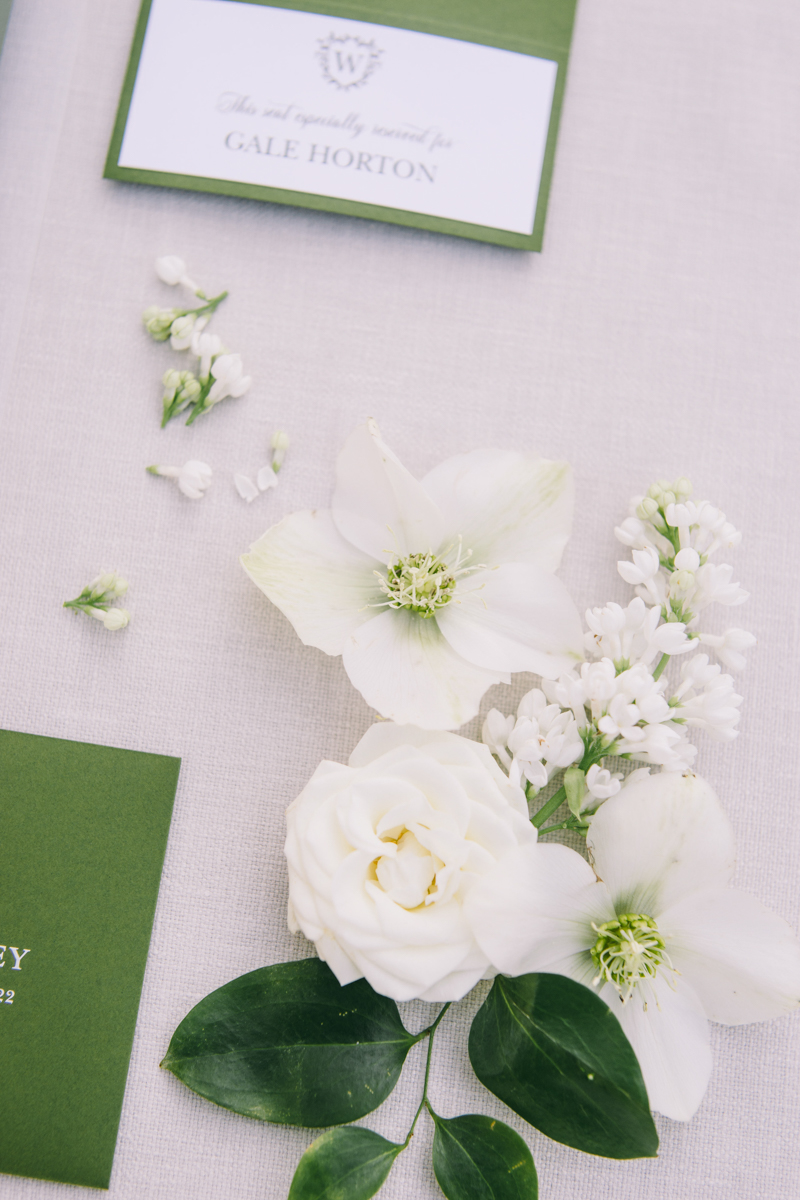 green and white wedding