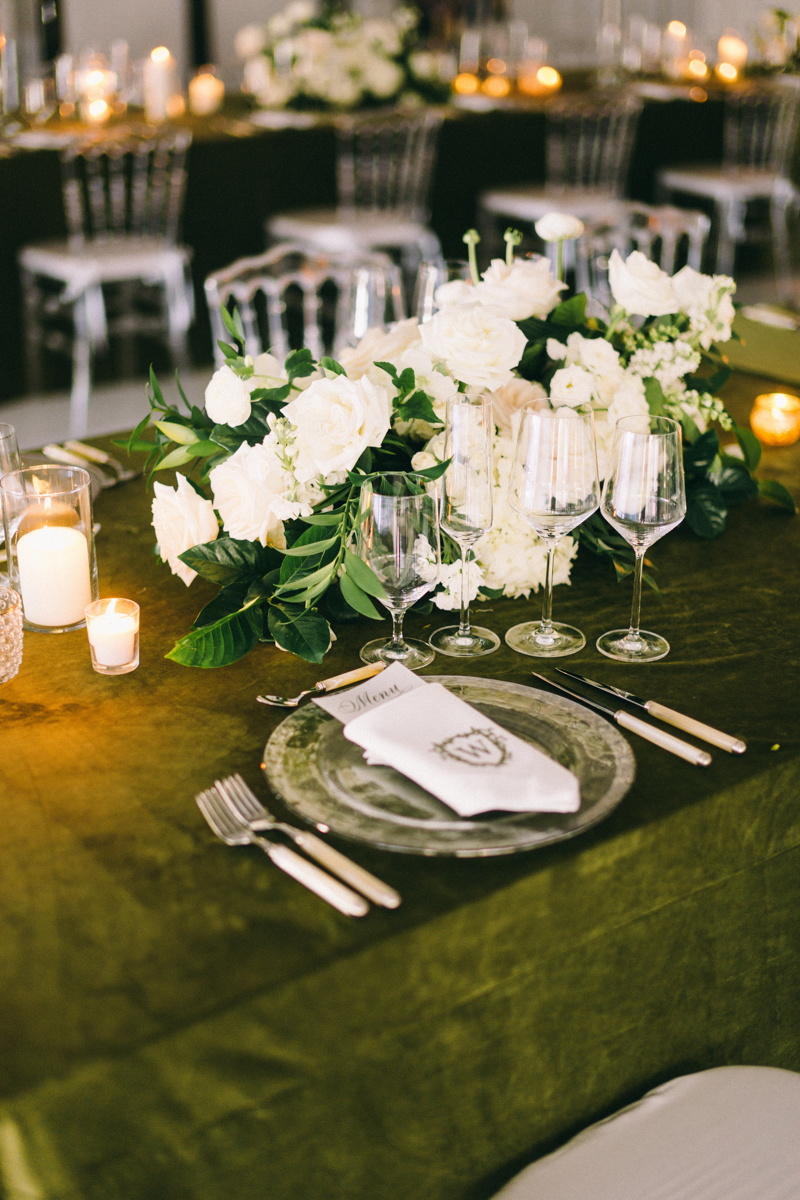 green and white luxury wedding tablescapes scottsdale arizona