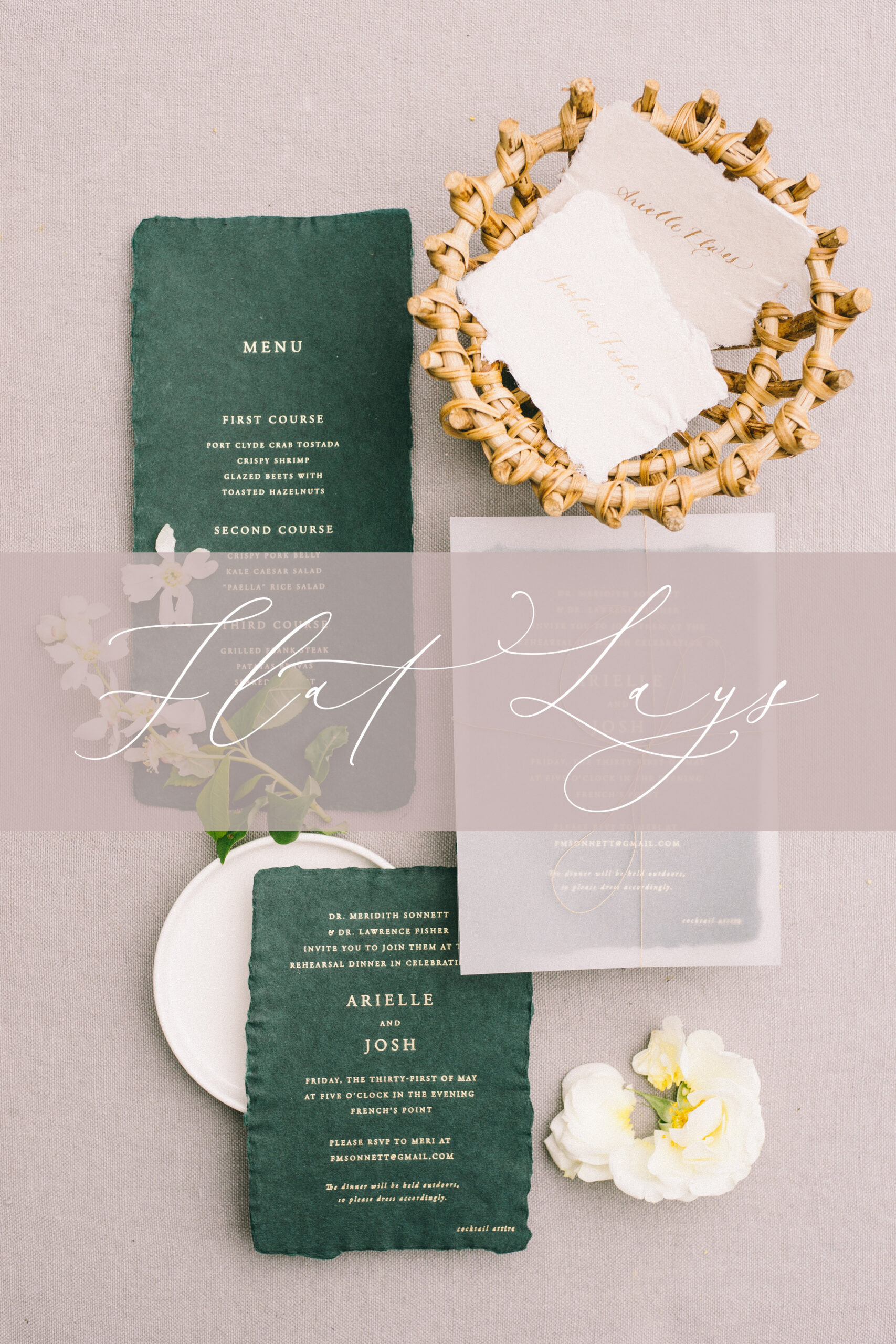 how to create wedding flat lays