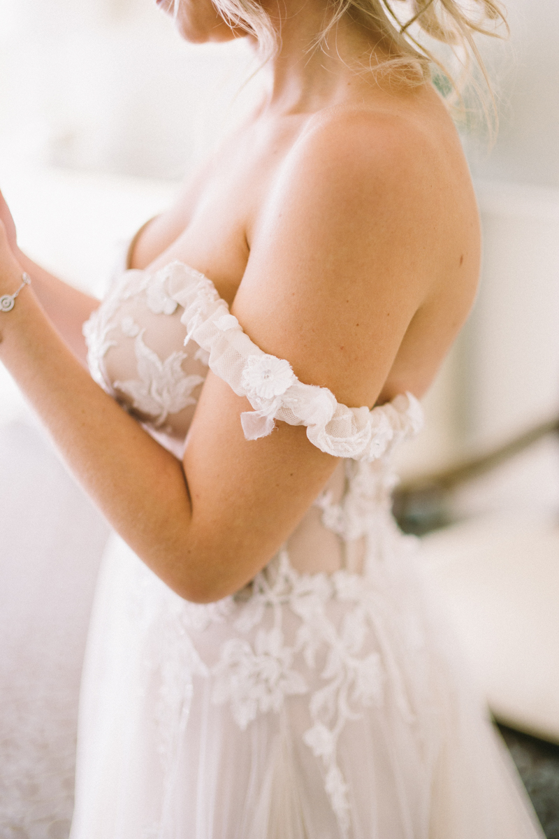 off the shoulder wedding dress