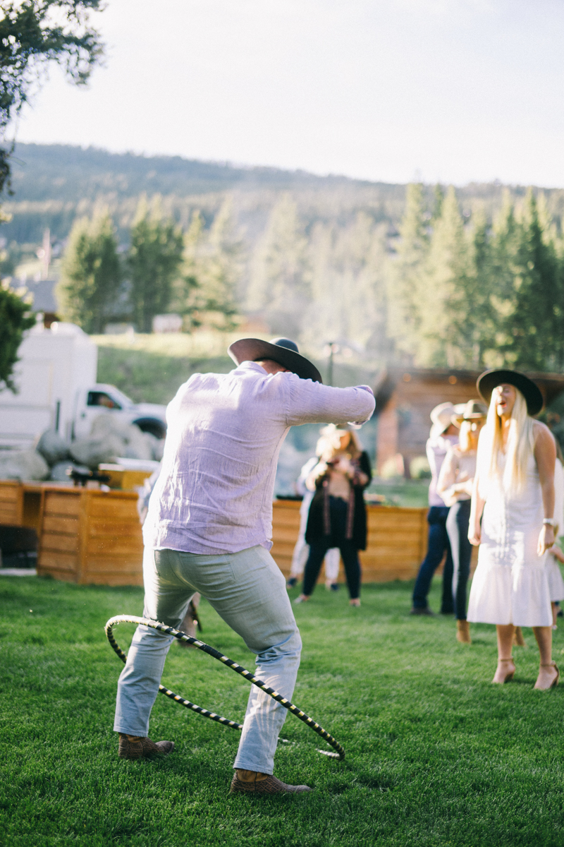 hula hoop competition at welcome dinner big sky montana