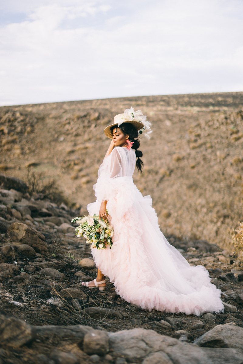 flower hat editorial arizona shoot