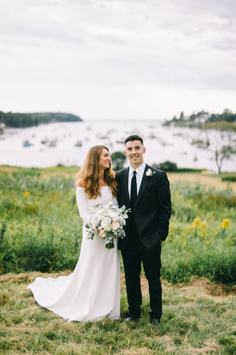 bride and groom portraits bailey island maine