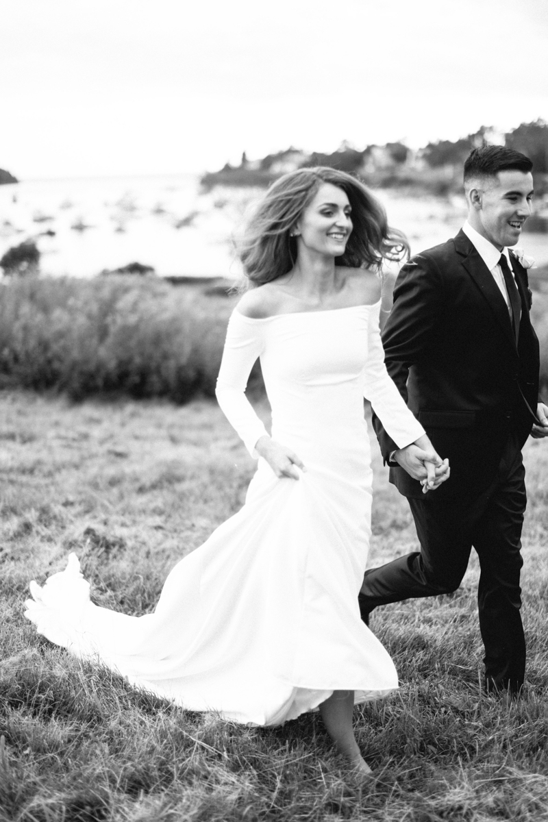 bride and groom portraits bailey island maine