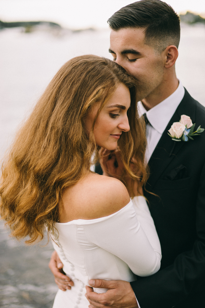 bride and groom portraits bailey island maine