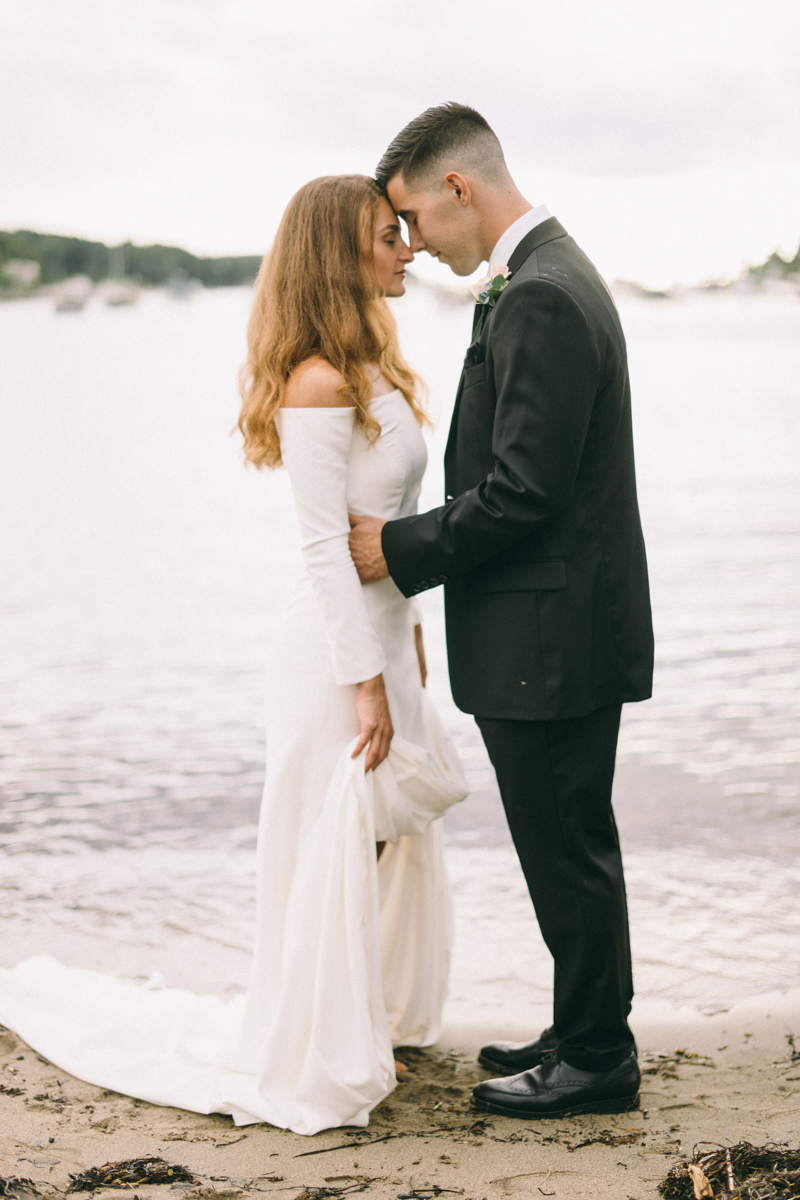 bride and groom portraits bailey island maine