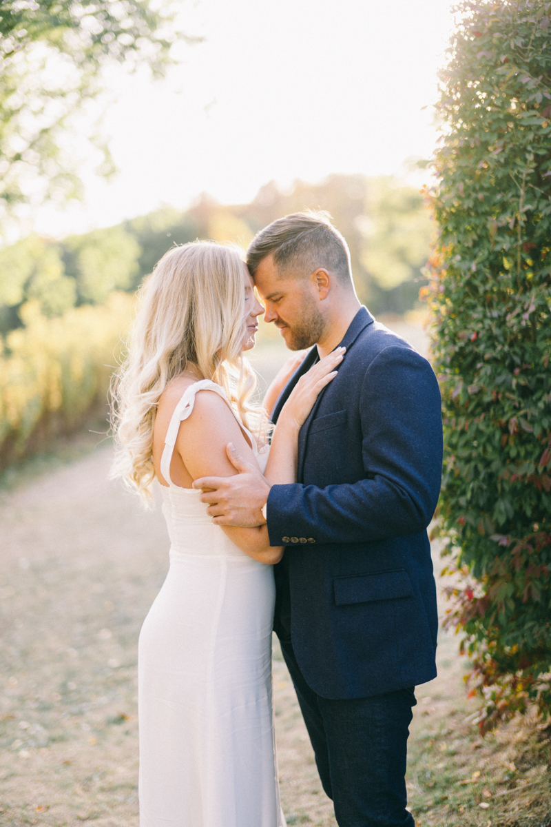 european garden engagement photos