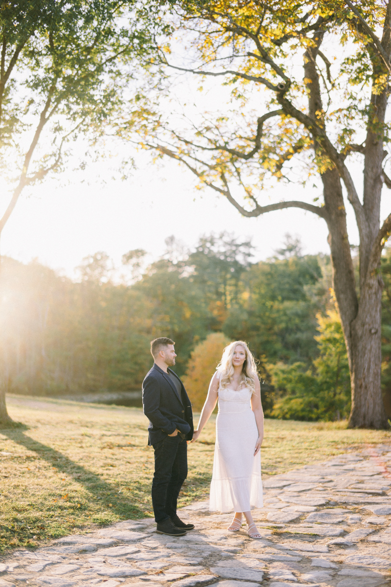 european garden engagement photos