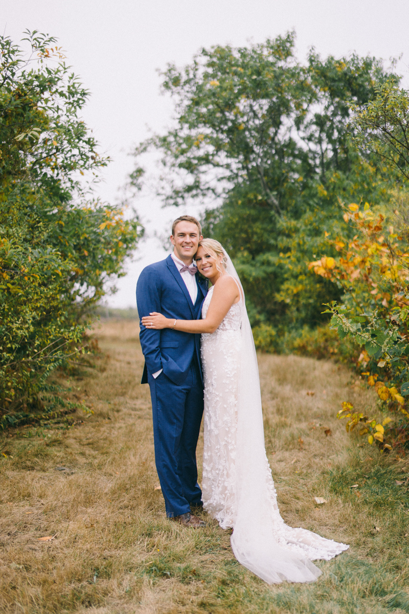 maine fall bride and groom portraits