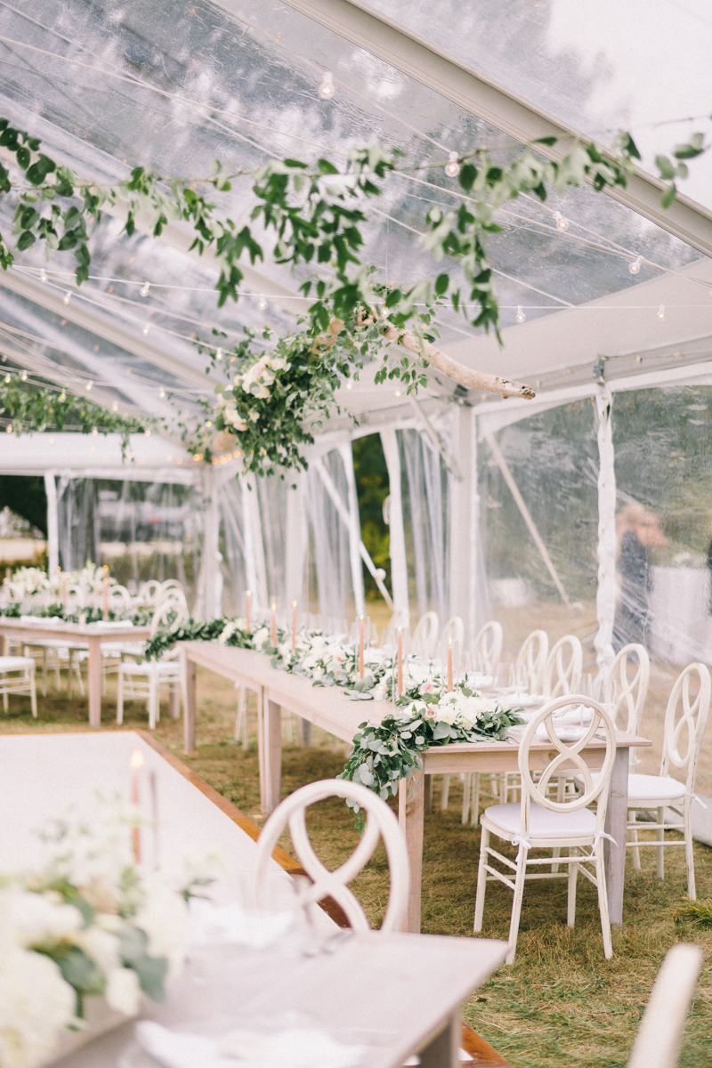 clear tent oceanside wedding