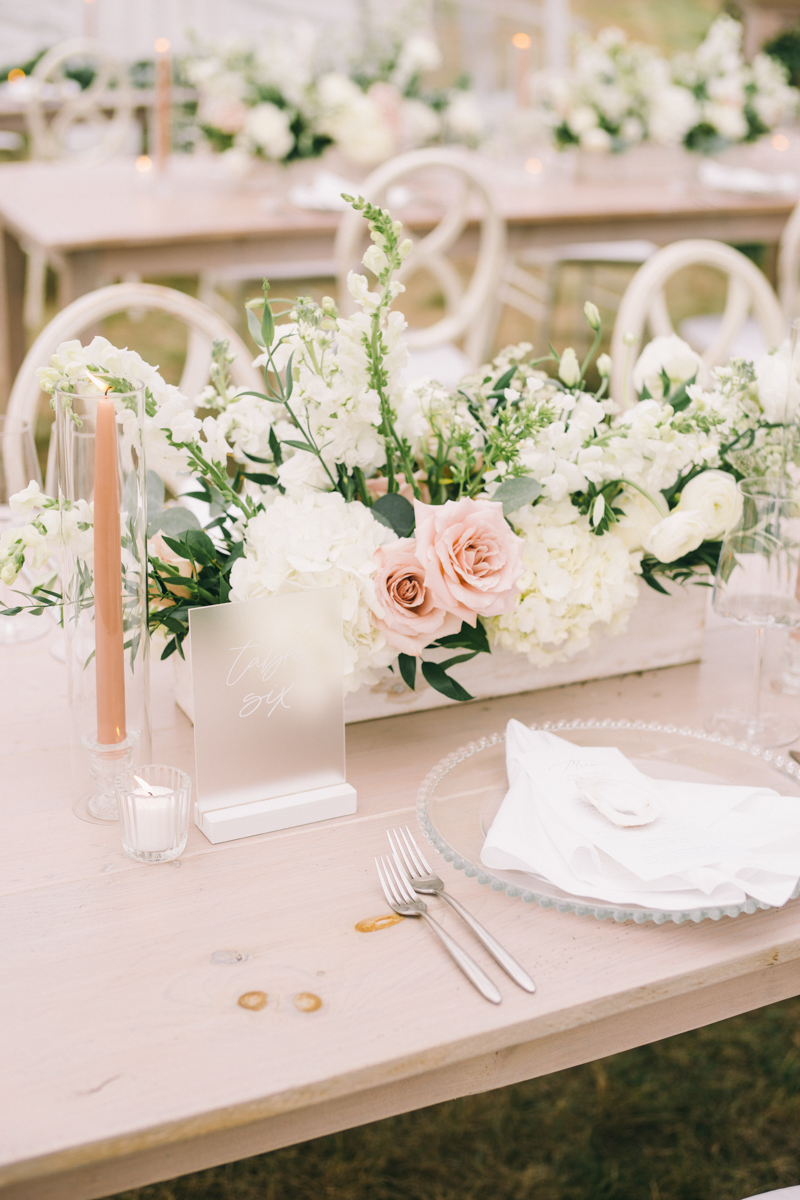 romantic blush and white wedding