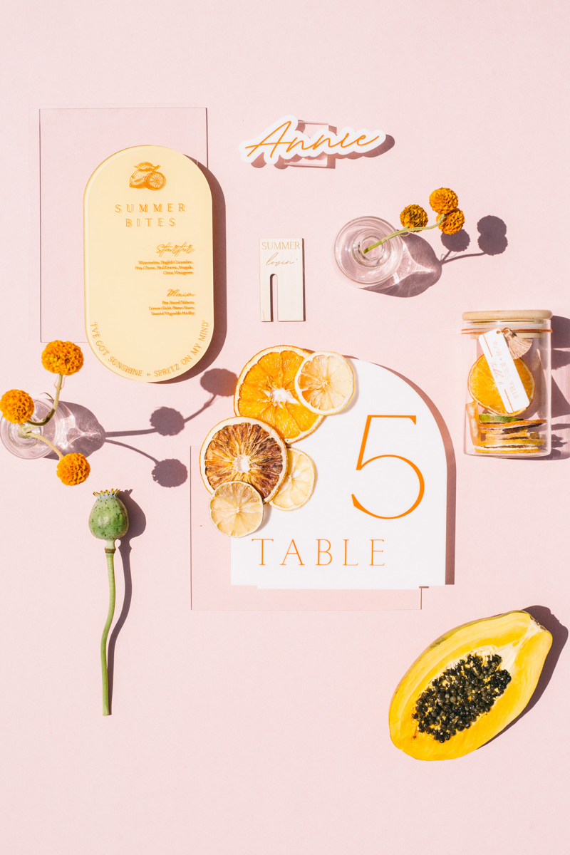 summer flat lay wedding photography