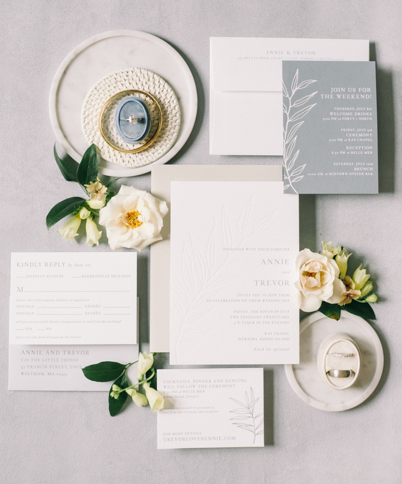 seaside flat lay wedding details