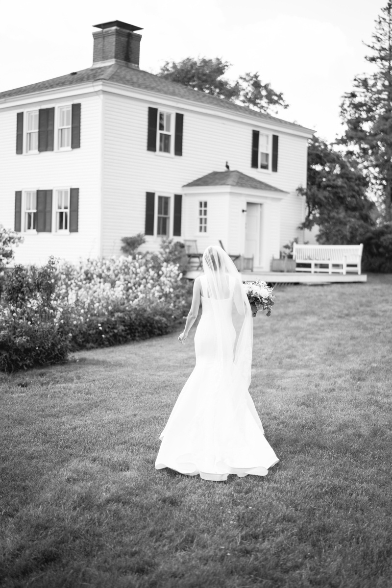 bride and groom on wooster farm in north haven maine