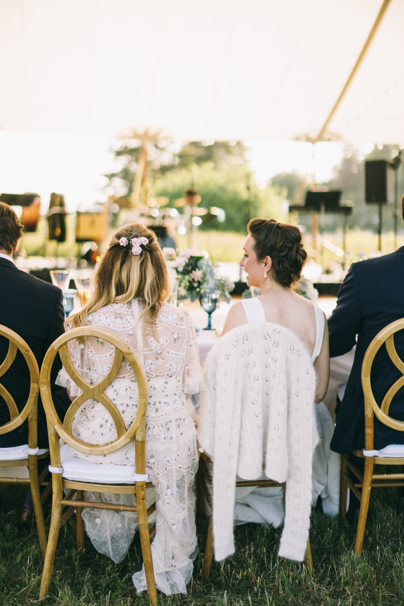 maine island tented wedding reception