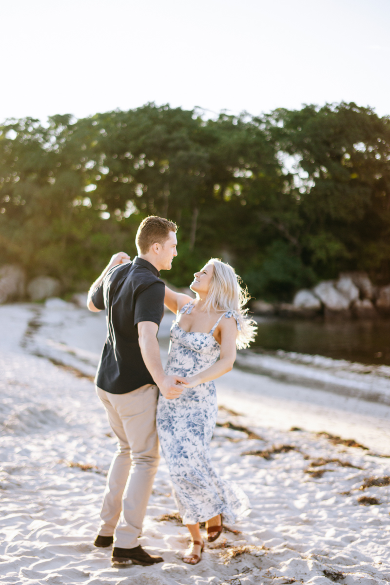 private beach engagement session