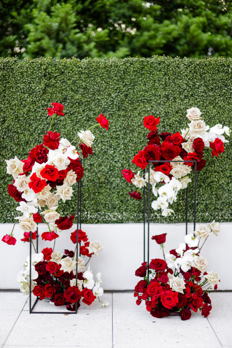 red and white floral scottsdale editorial wedding