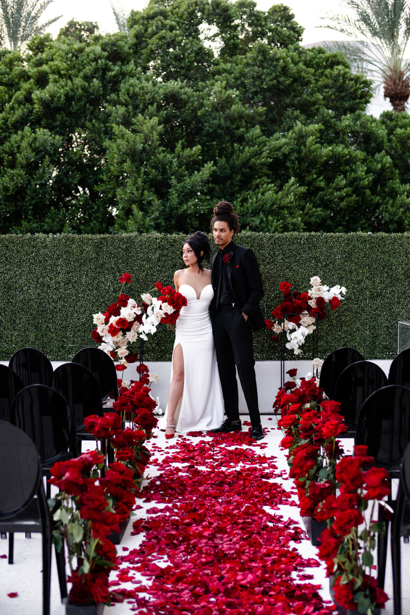 romantic red vogue wedding scottsdale