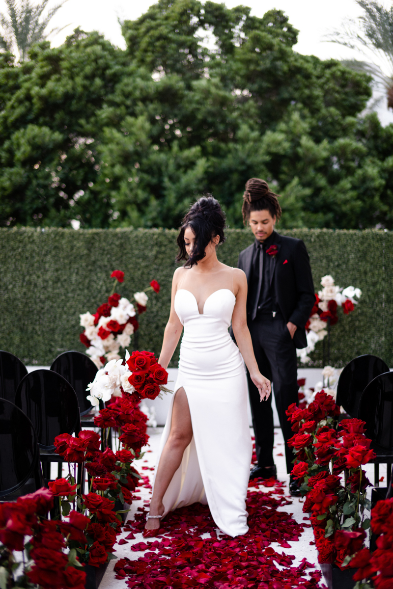 romantic red vogue wedding scottsdale