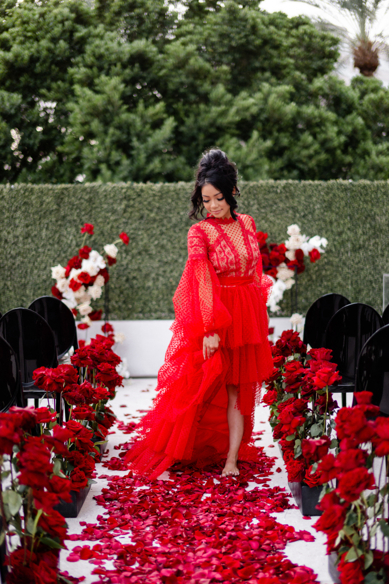 red reception dress editorial wedding scottsdale arizona