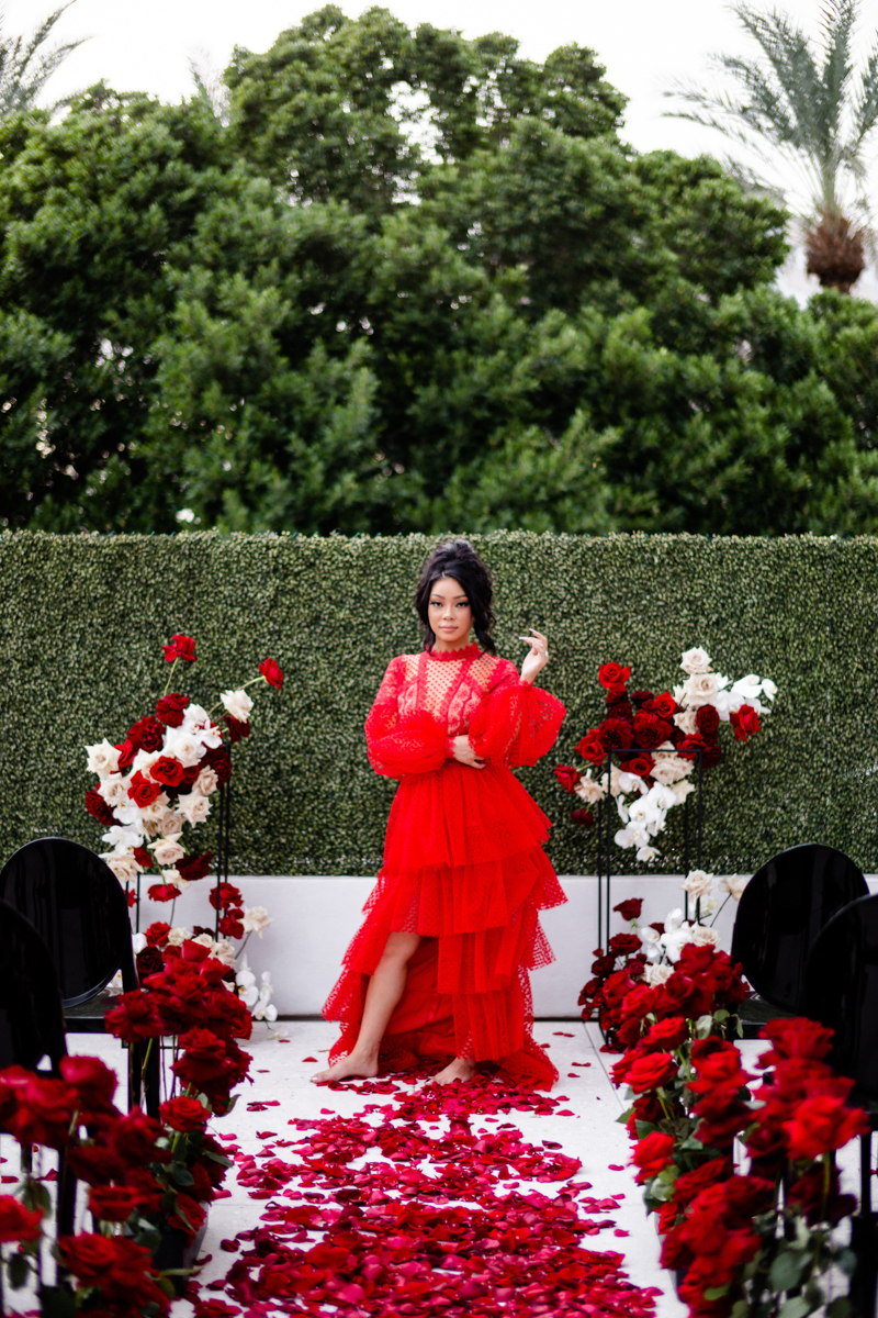 red reception dress editorial wedding scottsdale arizona