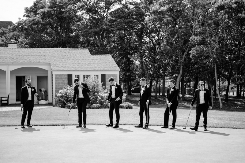 groomsmen playing golf at wianno club