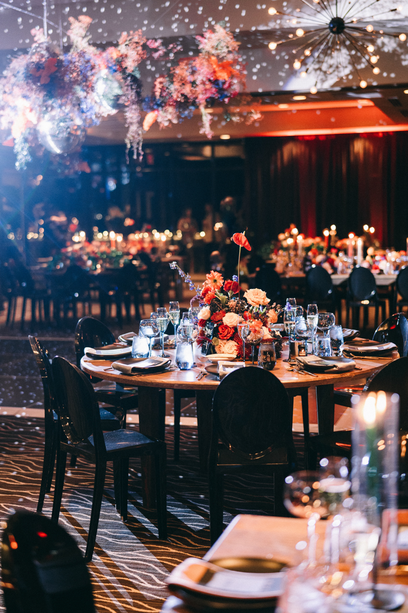 colorful disco ball wedding