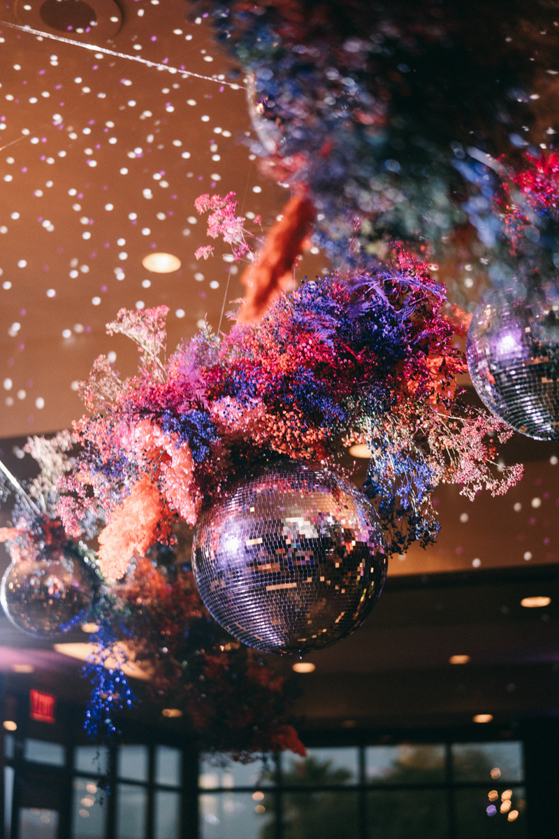 colorful disco ball wedding