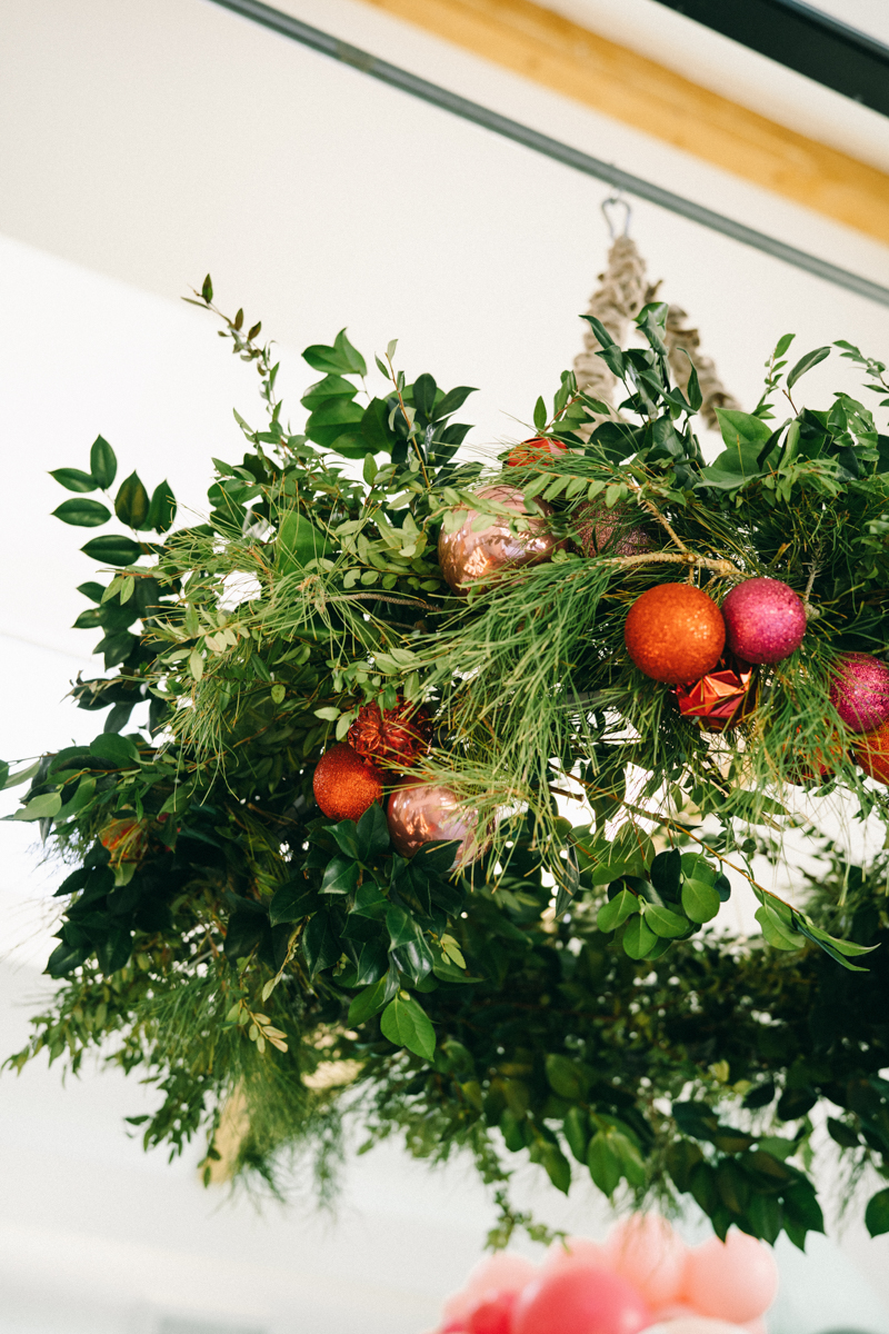 christmas wreath installation